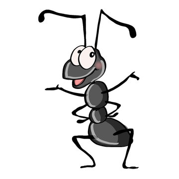 cute ant and white background