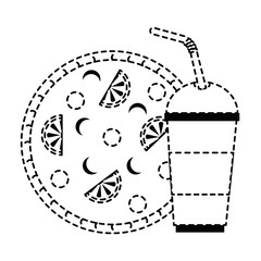 delicious italian pizza and soda