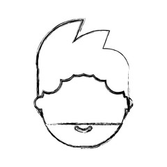 cartoon man face icon over white background vector illustration