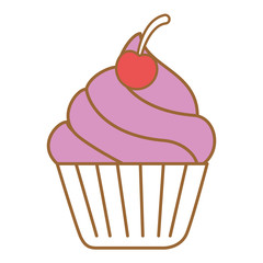delicious cupcake isolated icon