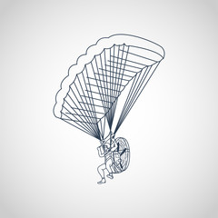 Paragliding vector logo icon illustration