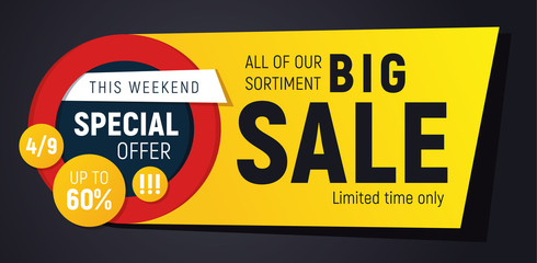 Wide sales banner for your promotion. - obrazy, fototapety, plakaty