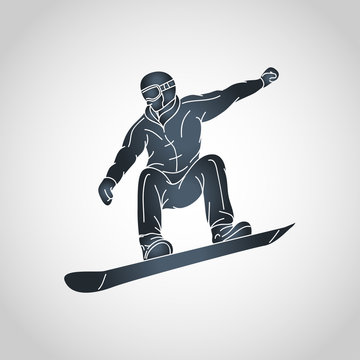 snow boarding vector logo icon illustration