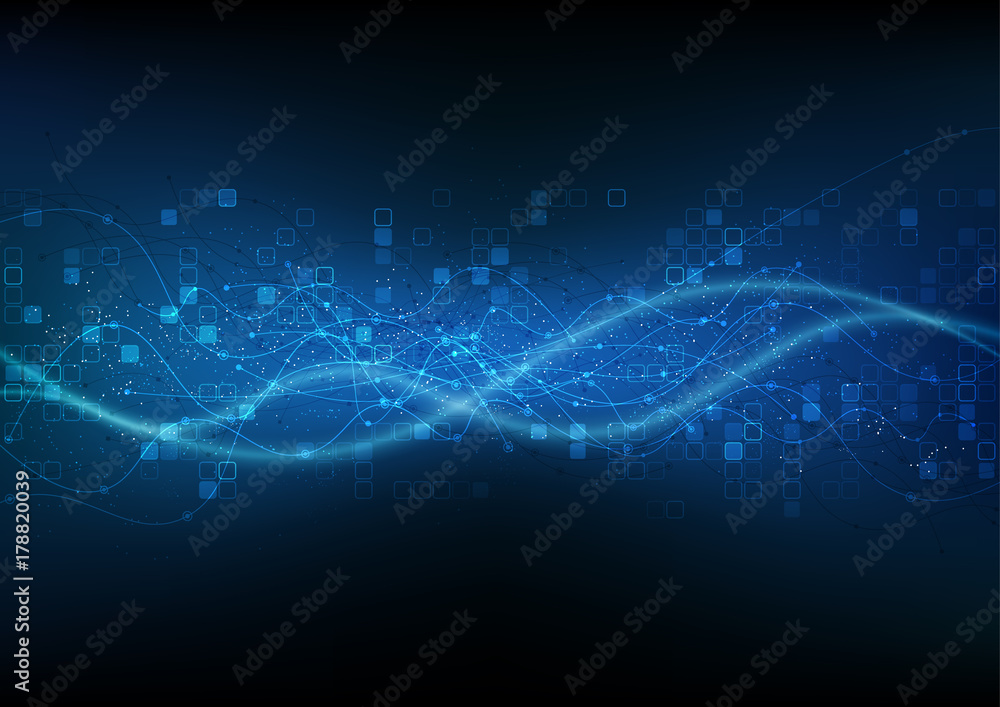 Poster vector background abstract technology communication data science