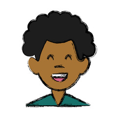 Man smiling cartoon icon vector illustration graphic design