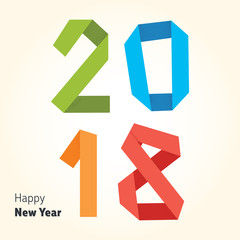 Colorful origami numbers of the new year 2018.