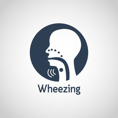 Wheezing vector logo icon illustration