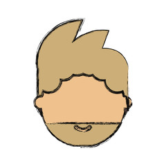 cartoon man face icon over white background vector illustration