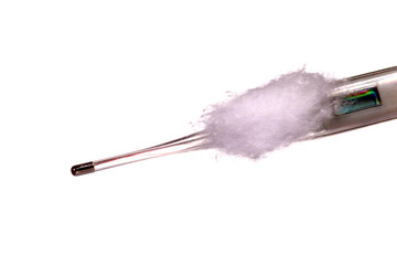 Digital medical thermometer, creative set.
