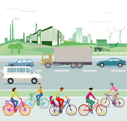 Naklejka premium Verkehr und Umwelt, illustration