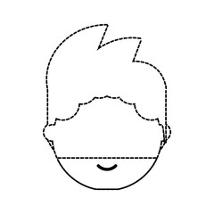 cartoon man face icon over white background vector illustration