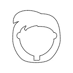 woman face icon over white background vector illustration