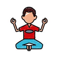 Man doing yoga icon vector illustration graphic design