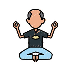 Man doing yoga icon vector illustration graphic design