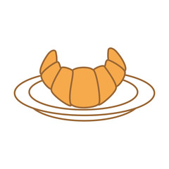 dish with delicious croissant