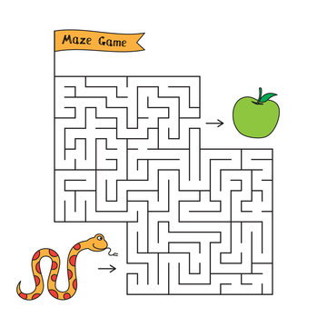 Cartoon Snake Maze Game