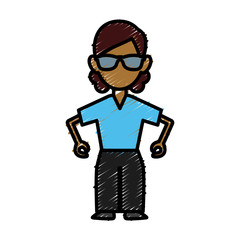 Woman with sunglasses icon vector illustration graphic design