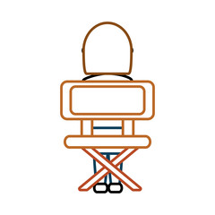 student at desk icon over white background vector illustration