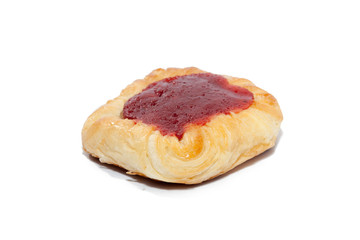 strawberry danish on white background