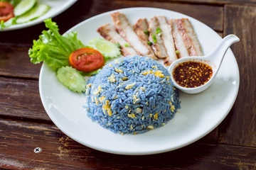 Fried Rice with Butterfly Pea