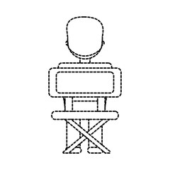 student at desk icon over white background vector illustration