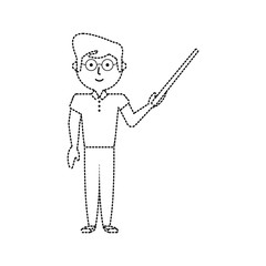 cartoon teacher man icon over white background vector illustration