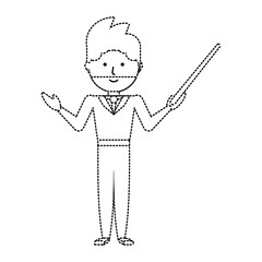cartoon teacher man icon over white background vector illustration