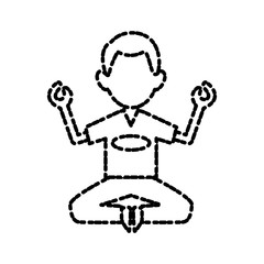Man doing yoga icon vector illustration graphic design