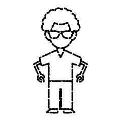 Man with sunglasses icon vector illustration graphic design