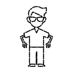 Man with sunglasses icon vector illustration graphic design