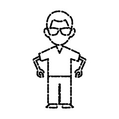 Man with sunglasses icon vector illustration graphic design