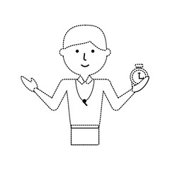 cartoon teacher man icon over white background vector illustration