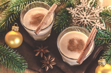 Homemade Eggnog Cocktail for Christmas Eve.