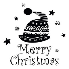 Merry Christmas letering Christmas typographic label for Xmas and New Year holidays design. Letering vector illustration Decoratio