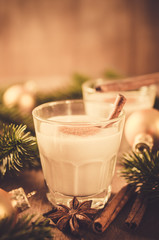 Homemade Eggnog Cocktail for Christmas Eve.