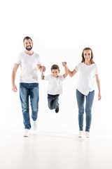 Fototapeta premium parents and son holding hands