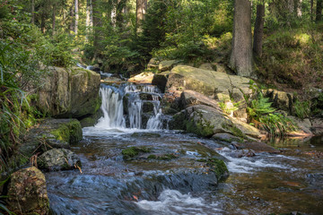 The waterfall on river in Harz, Germany .