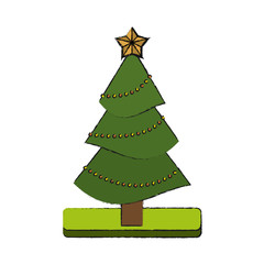 tree with star on top christmas related icon image vector illustration design