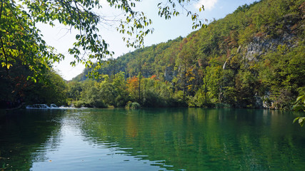 amazing landscape at the plitvice lakes in croatia