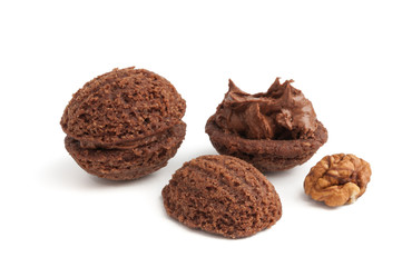 Walnusskekse in Walnussform