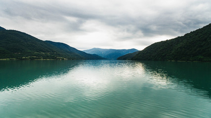 georgian mountains and river