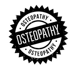 Osteopathy rubber stamp. Grunge design with dust scratches. Effects can be easily removed for a clean, crisp look. Color is easily changed.
