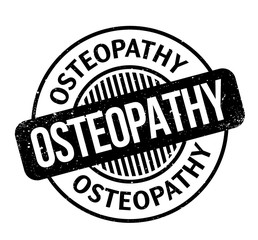 Osteopathy rubber stamp. Grunge design with dust scratches. Effects can be easily removed for a clean, crisp look. Color is easily changed.