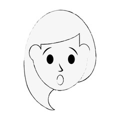 woman confused face icon image vector illustration design