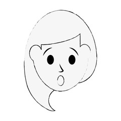 woman confused face icon image vector illustration design
