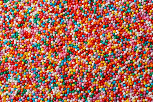 Multicolored candy drops