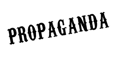 Propaganda rubber stamp. Grunge design with dust scratches. Effects can be easily removed for a clean, crisp look. Color is easily changed.