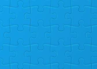 White jigsaw puzzle. Blank simple background.