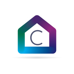 house logo template with letter C