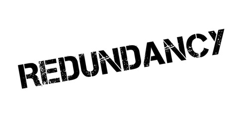 Redundancy rubber stamp. Grunge design with dust scratches. Effects can be easily removed for a clean, crisp look. Color is easily changed.